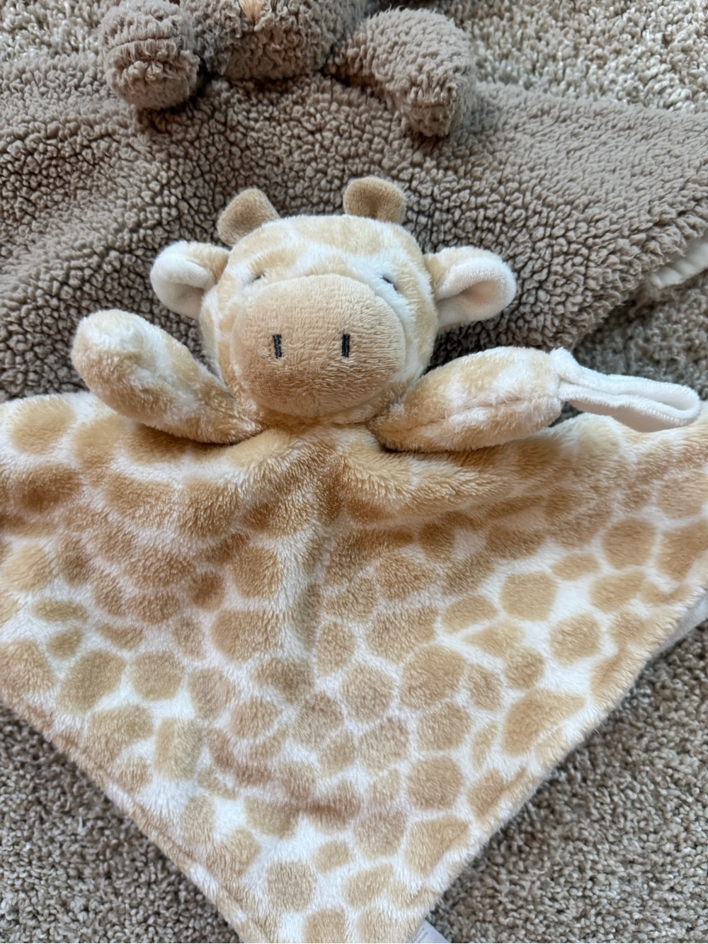 Baby Lovey Security Blanket Lot Bunny Koala Giraffe Neutral Plush animal 3 Piece - Picture 10 of 16
